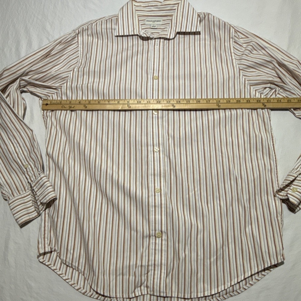 Banana Republic Shirt Men's L Striped Button Down Dress Casual Long Sleeve - Picture 6 of 7